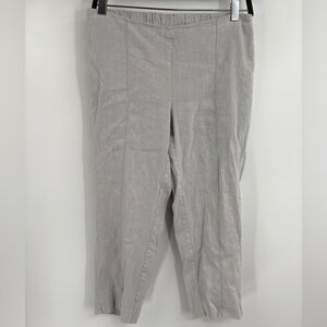J. Jill Linen Stretch Pants Gray Cropped Pull-On Comfort Lightweight Size Xs 30